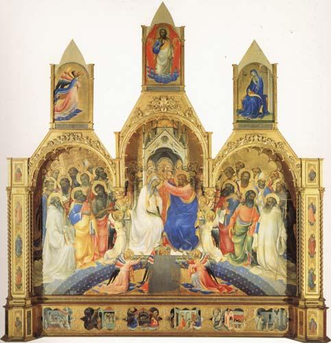 Lorenzo Monaco The Coronation of the Virgin with Saints and Angels The Annunciation and The Blessing Redeemer oil painting picture
